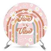 Cinq est une toile de fond ronde Vibe Floral 5e anniversaire